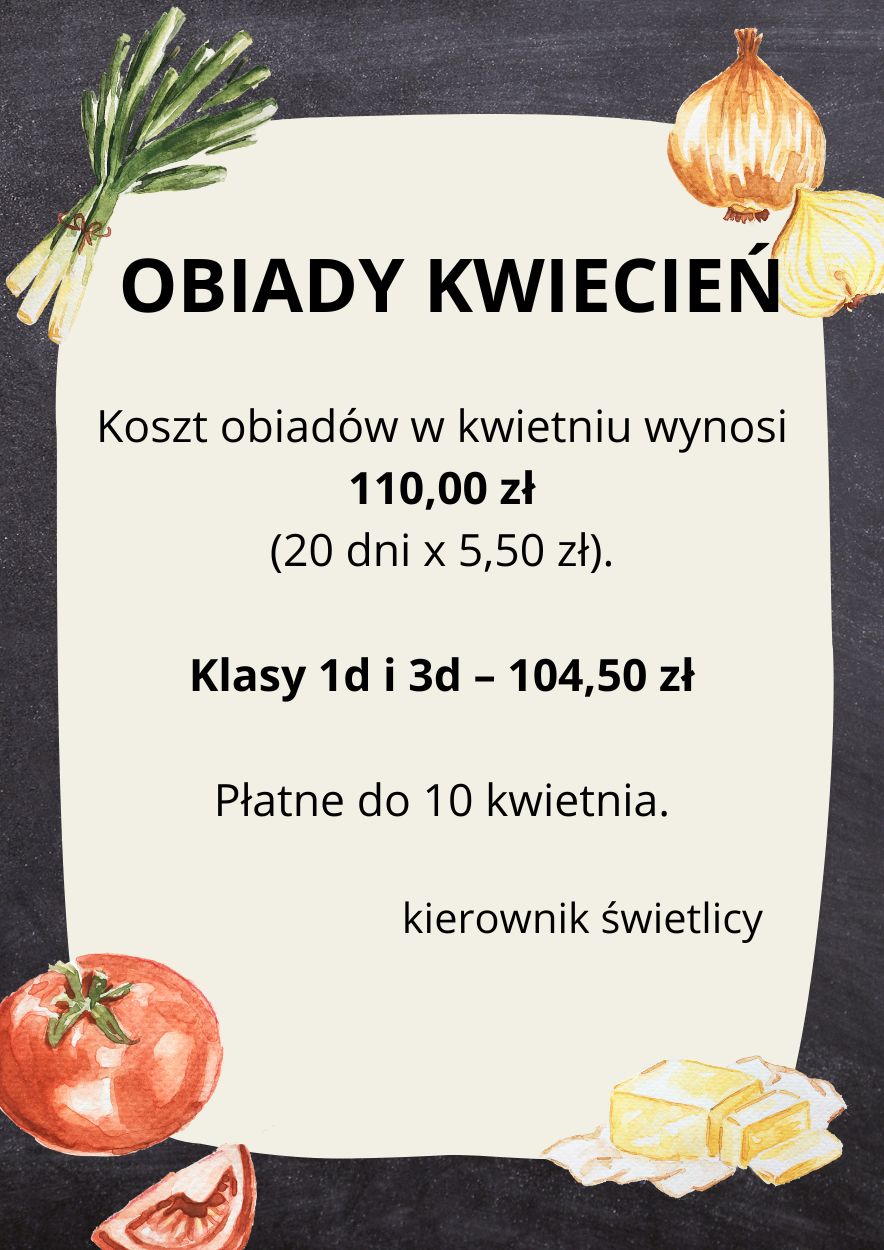 Obiady kwiecien